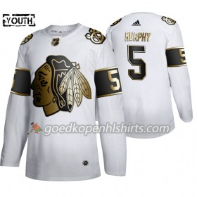 Chicago Blackhawks Connor Murphy 5 Adidas 2019-2020 Golden Edition Wit Authentic Shirt - Kinderen